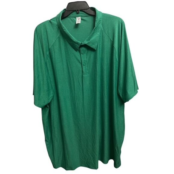 Xersion 2XLT Polo Shirt Green Heather Train Activated Cooling UPF 50 Quick Dry - Picture 1 of 5
